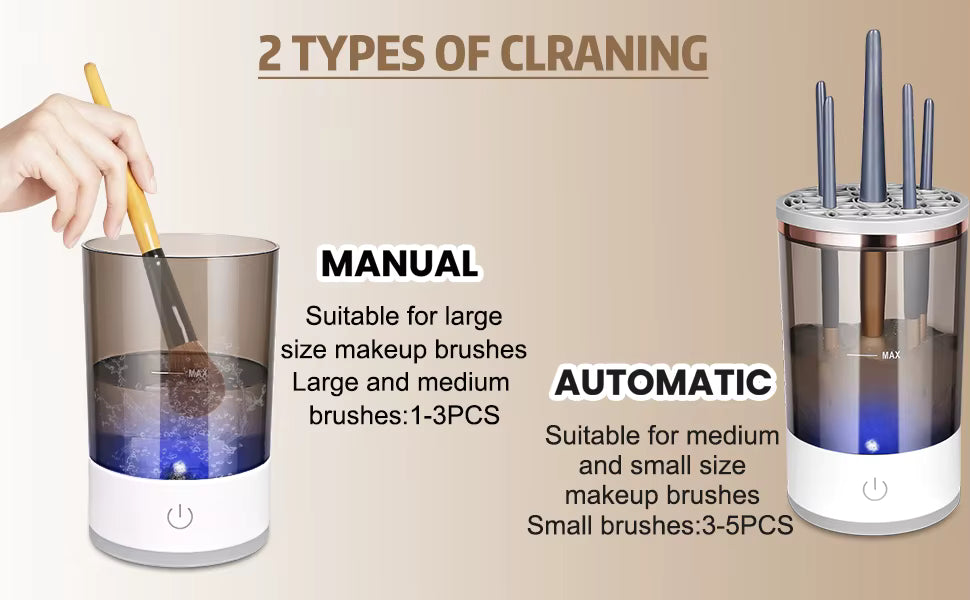 Electric Makeup Brush & Sponge Cleaner β Deep Clean & Dry in Seconds