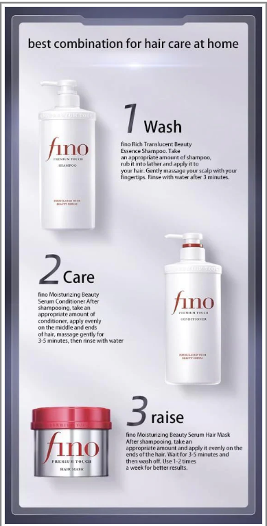 Fino Korean Hair Care Set – Shampoo, Conditioner & Mask